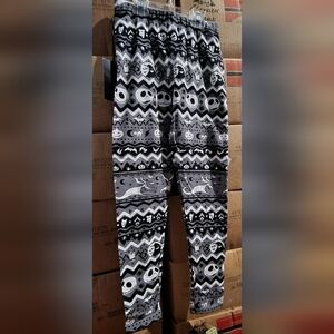 NWT Hot Topic Nightmare Before Christmas Grey Black Fairisle Leggings Girl's S